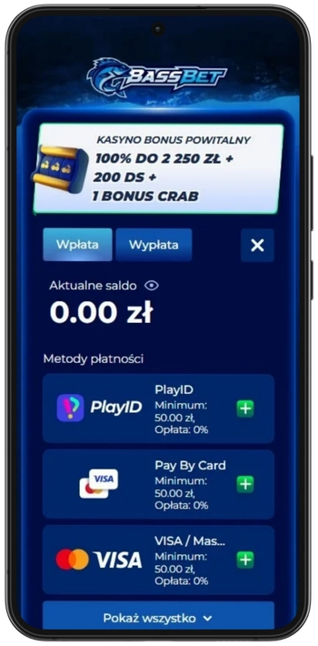 Wpłata depozytu w Bassbet